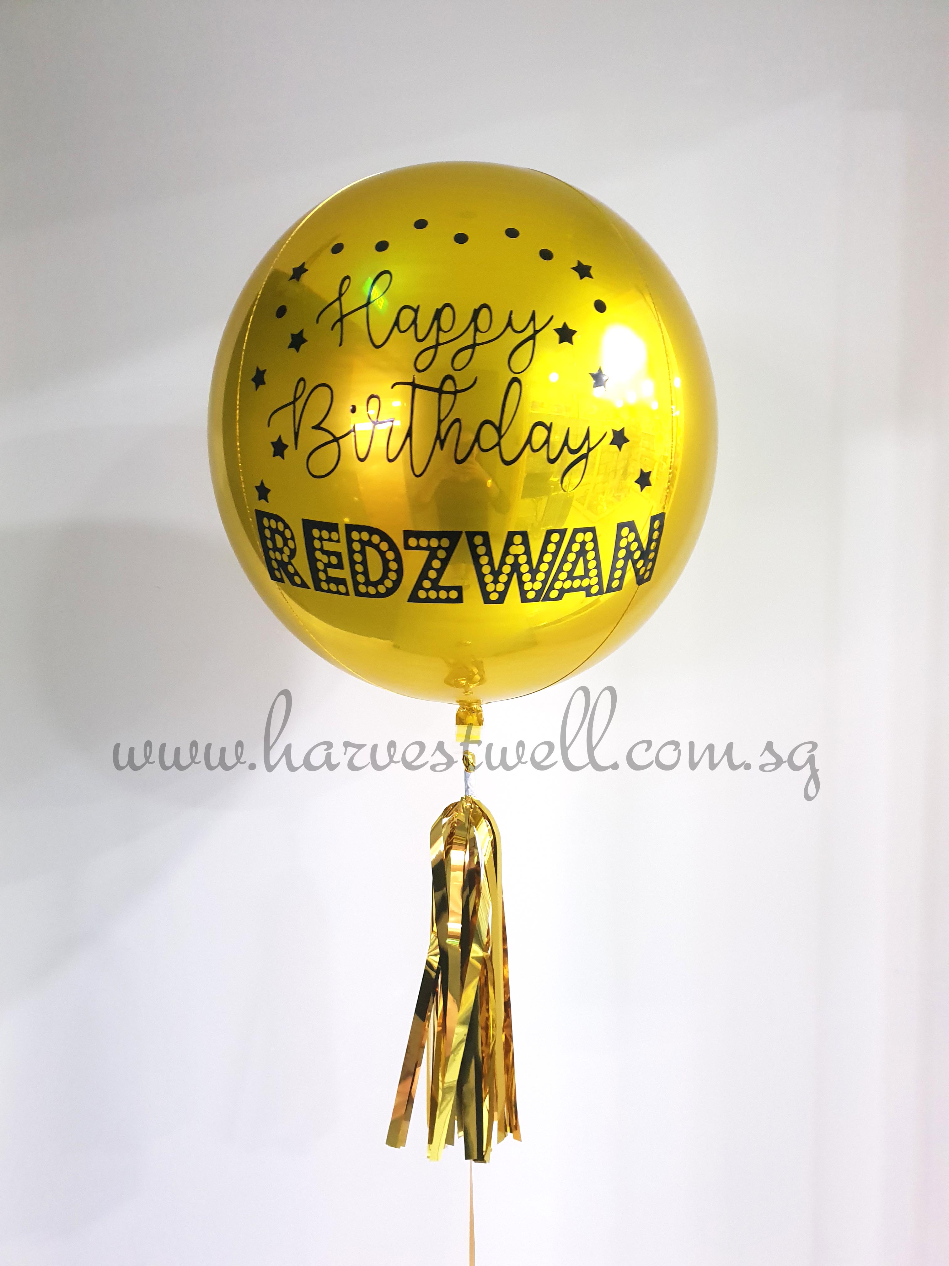 Customize Happy Birthday Stars and Dots ORBZ Balloon Singapore